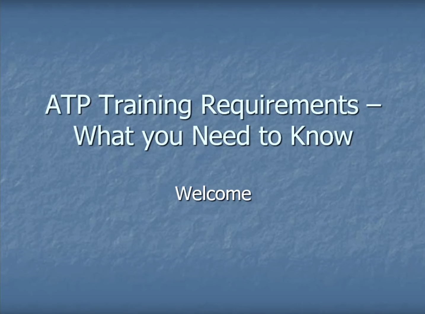 atp certificate requirements